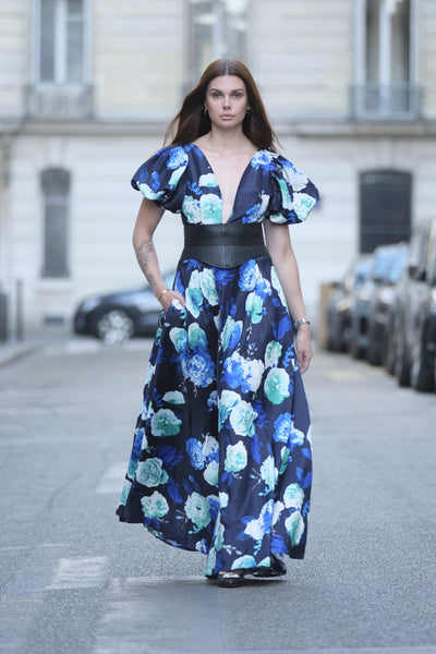 Maxi robe mado en soie sauvage