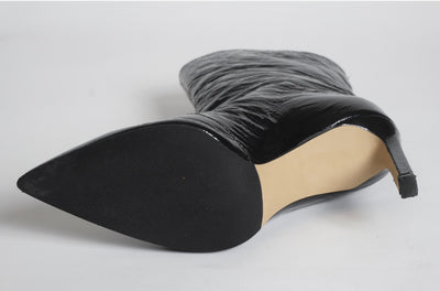 Bottinrs en cuir d’agneau vernis noir