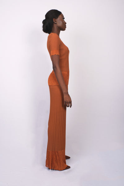 Ensemble en maille rouille