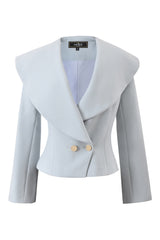 Veste deux boutons bleu gris