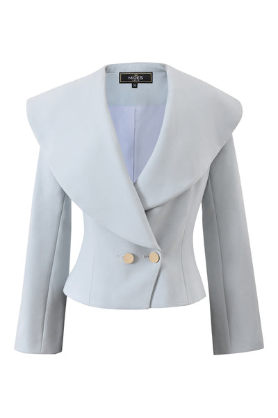 Veste deux boutons bleu gris