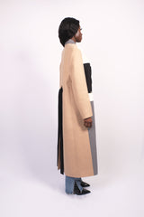 Manteau cachemire oversize multicolore.