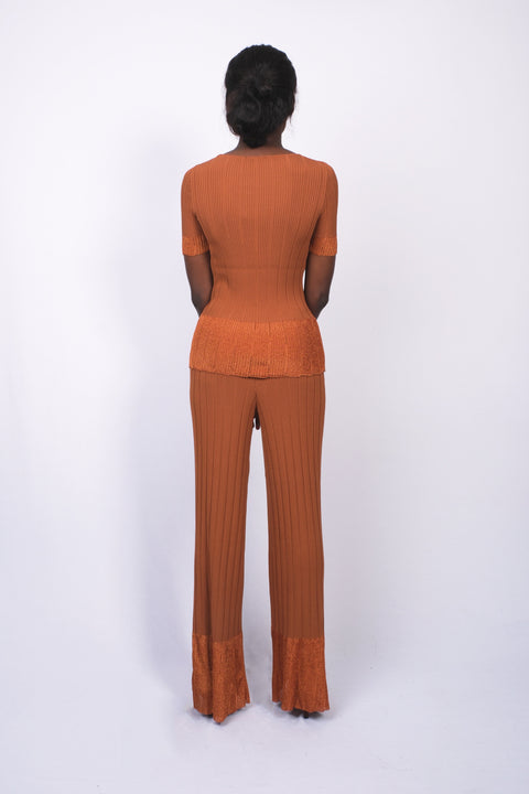 Ensemble en maille rouille