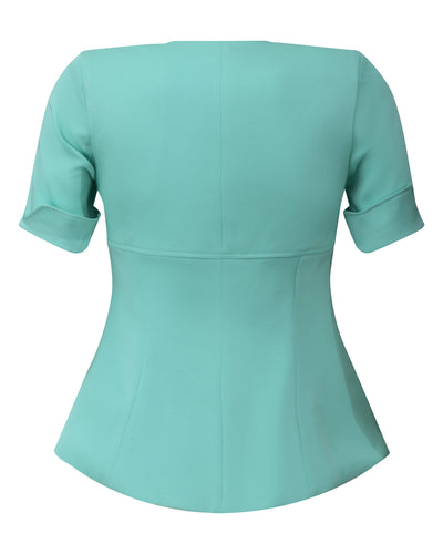 Blouses vert d’eau col carré