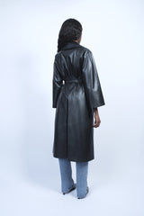 Manteau oversize en cuir végétal