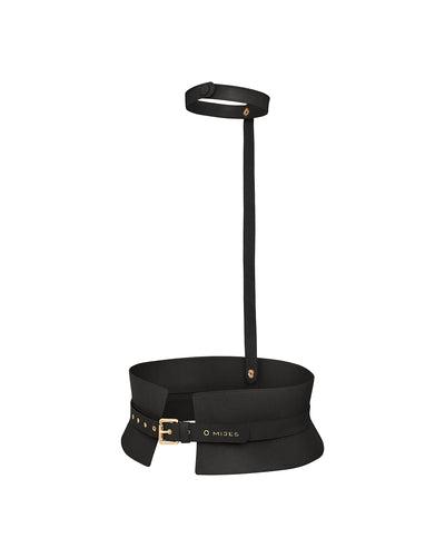 Ceinture corset amovible cuir Togo noir