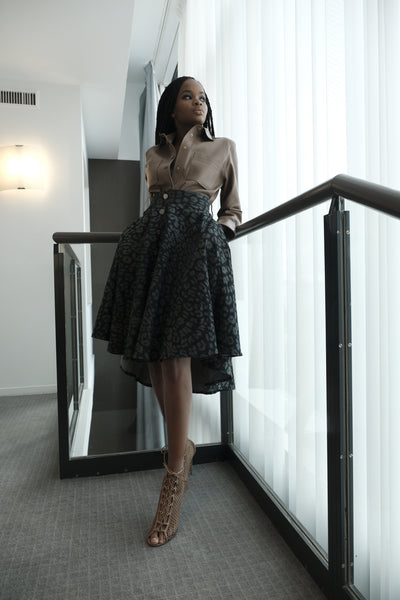 Chemise nude en cuir d’agneau