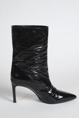 Bottinrs en cuir d’agneau vernis noir