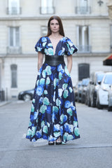 Maxi robe mado en soie sauvage