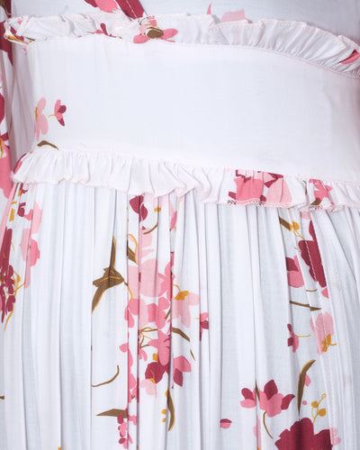 Maxi Robe blanche motif à fleurs