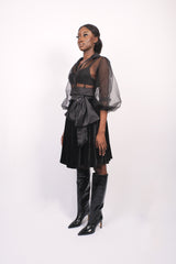 Jupe velours nœud bijoux