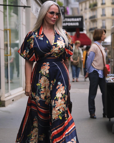 Crop top cache-cœur en soie