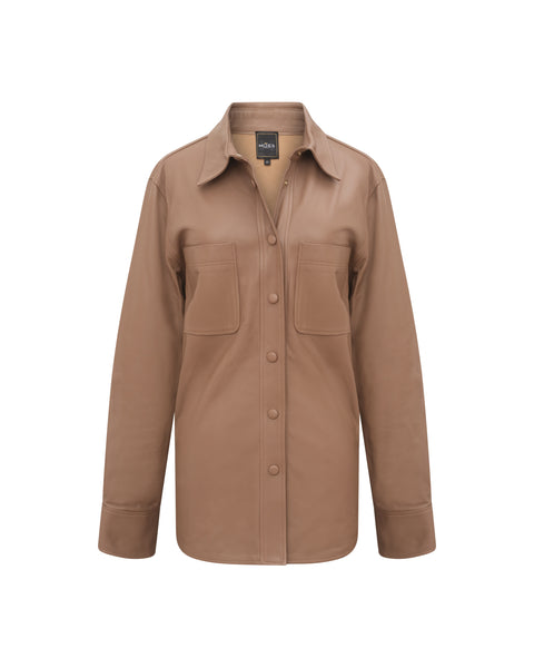 Chemise nude en cuir d’agneau