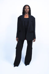 Costume oversize bi-matière cargo chic (ensemble)