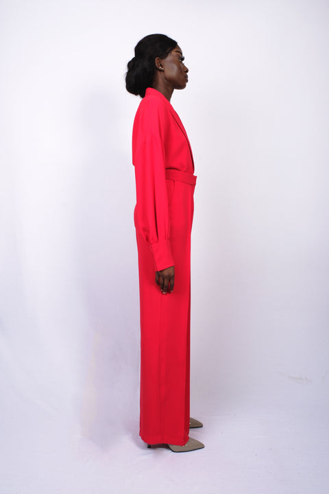 Ensemble rouge avec Pentalon à pince