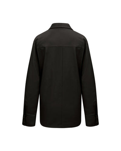 Chemise noir en cuir d’agneau