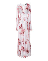 Maxi Robe blanche motif à fleurs