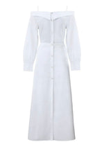 Robe en Popeline col bateau