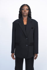 Costume oversize bi-matière cargo chic (ensemble)