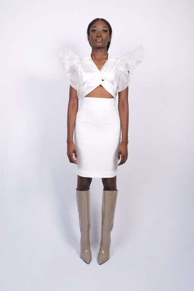 Jupe crayon taille haute