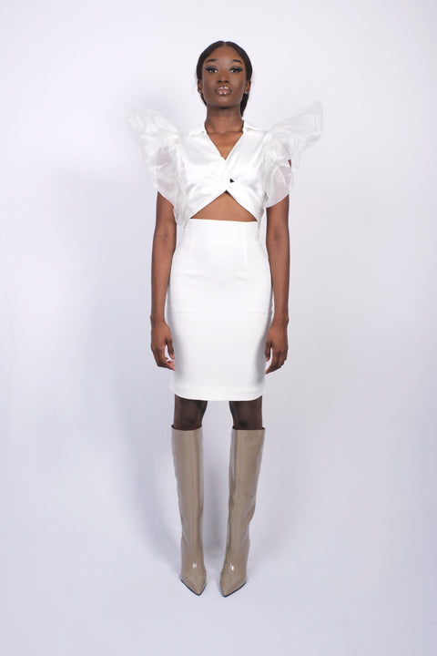 Jupe crayon taille haute