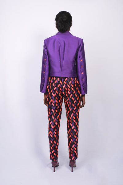 Ensemble soie sauvage/jacquard