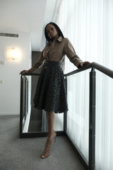 Chemise nude en cuir d’agneau