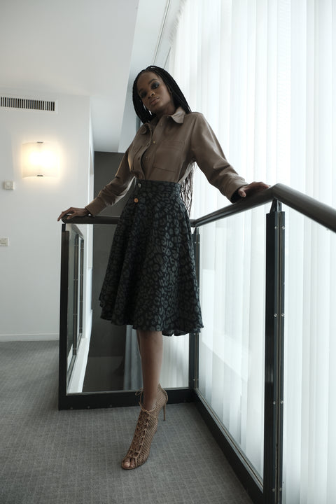 Chemise nude en cuir d’agneau