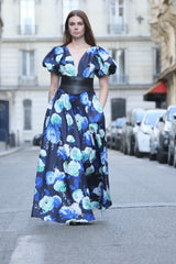 Maxi robe mado en soie sauvage