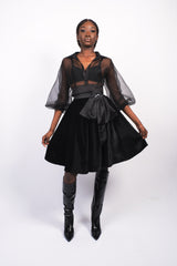 Jupe velours nœud bijoux