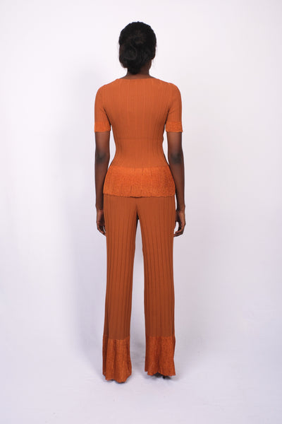 Ensemble en maille rouille