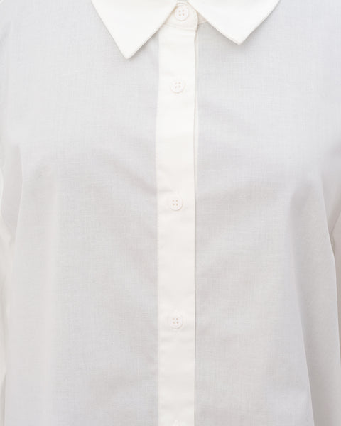 Chemise blanche manches bouffantes en popeline