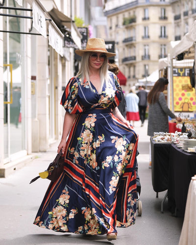 Crop top cache-cœur en soie