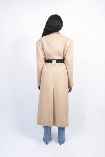 Manteau cachemire oversize multicolore.