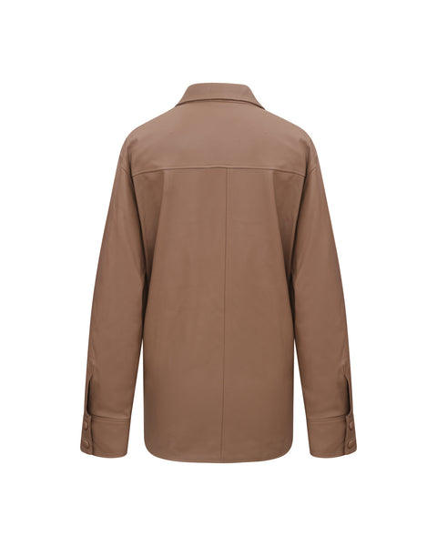 Chemise nude en cuir d’agneau