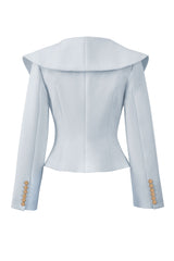 Veste deux boutons bleu gris