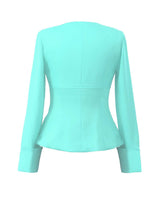 Blouse Façon Veste Vert d'Eau