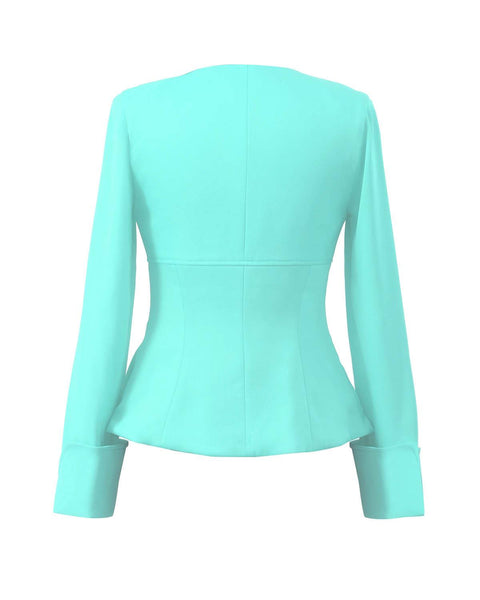 Blouse Façon Veste Vert d'Eau