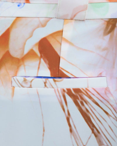 Pantalon Taille Haute à Pince au Motif Floral