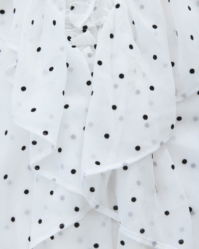 Blouse à pois et volants