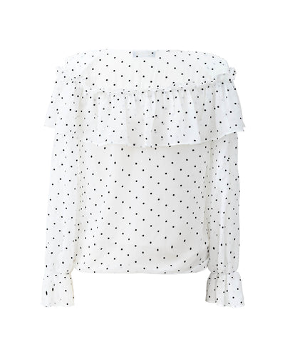 Blouse à pois et volants