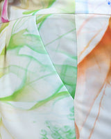 Pantalon Taille Haute à Pince au Motif Floral