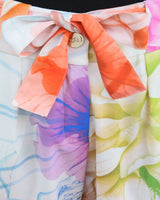 Pantalon Taille Haute à Pince au Motif Floral