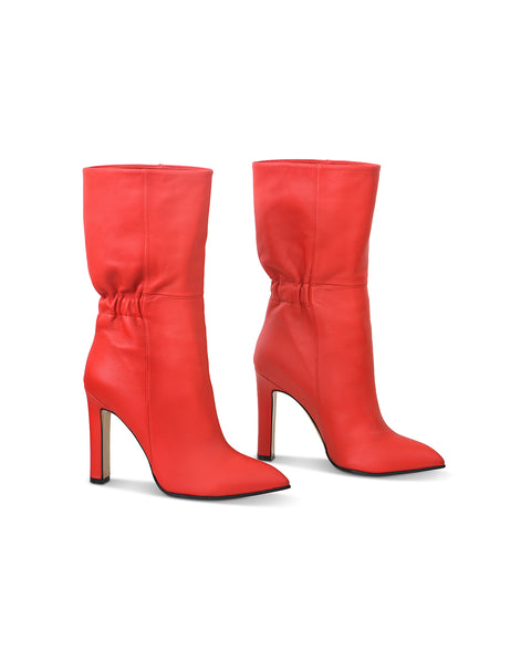 Rouge en cuir d'agneau rouge