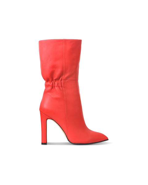 Rouge en cuir d'agneau rouge