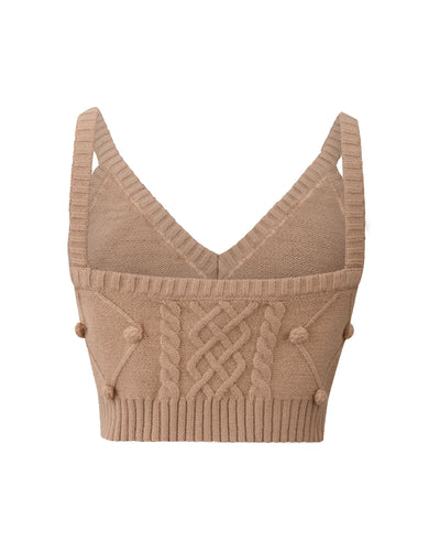 Crop-top en laine, boutons avec logo Mijes