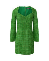 Robe verte en tweed