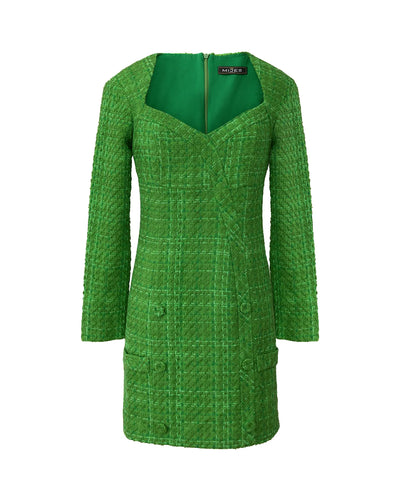 Robe verte en tweed