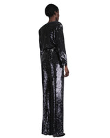 Crop top à sequins et manches longues