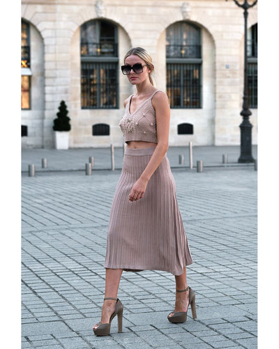 Crop-top en laine, boutons avec logo Mijes